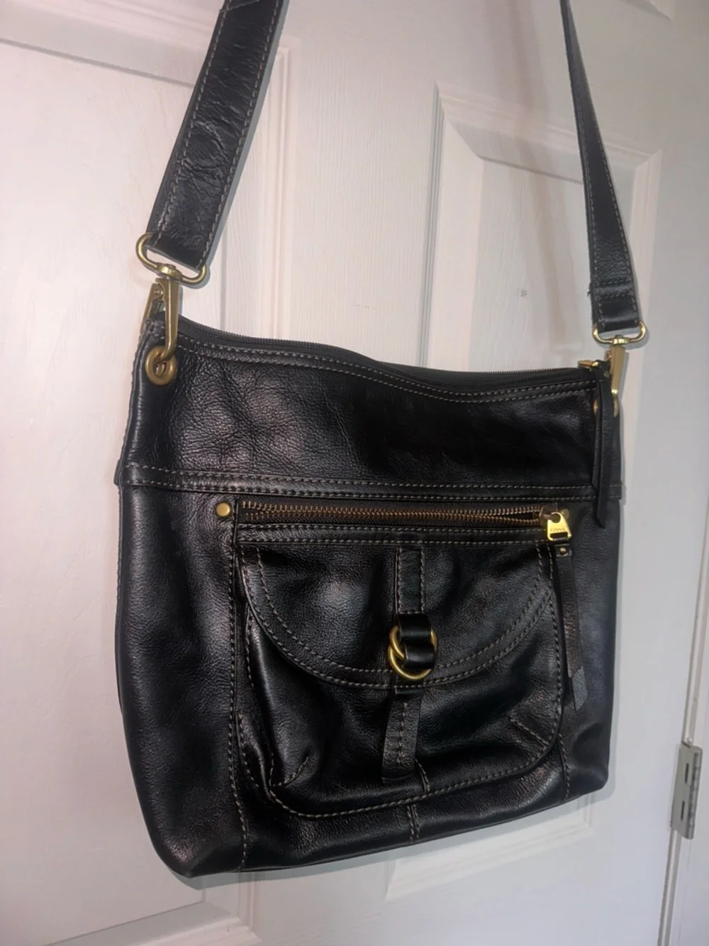 Fossil Sasha Crossbody Large Leather Satchel Y2K